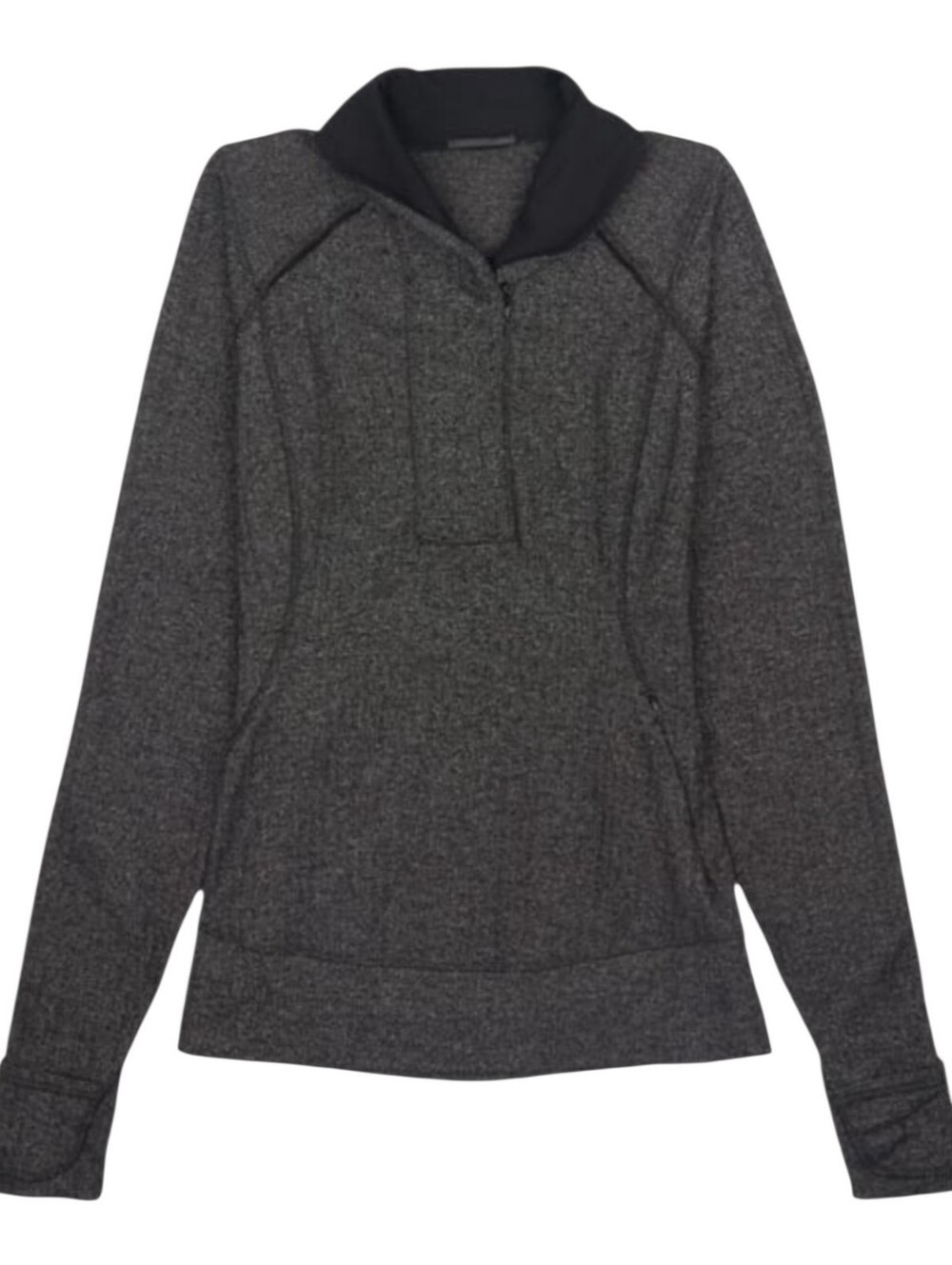 LULULEMON Think Fast Pullover in Heathered Herringbone Heathered Black Size 6